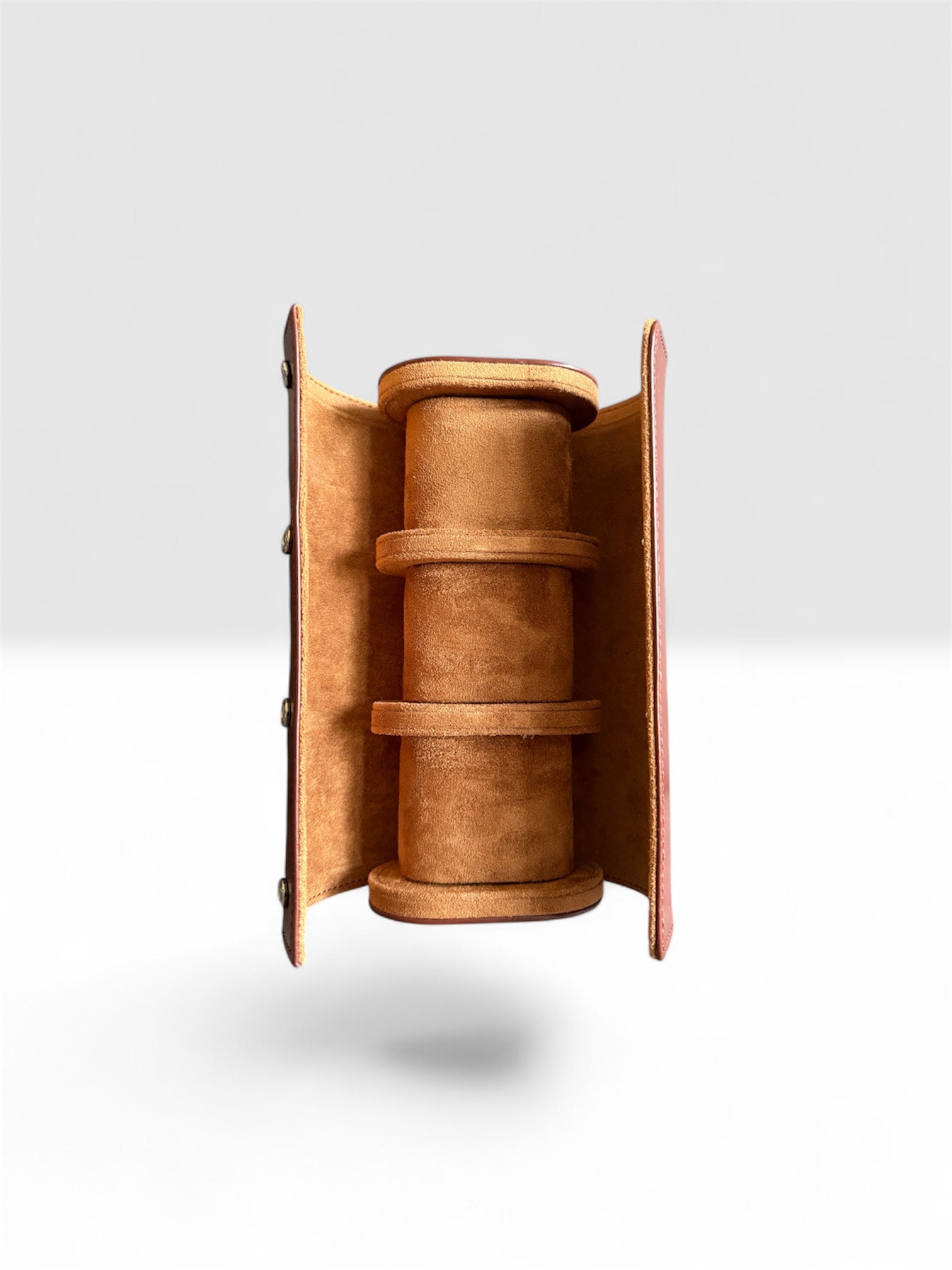 Brown 3-Slot Watch Roll