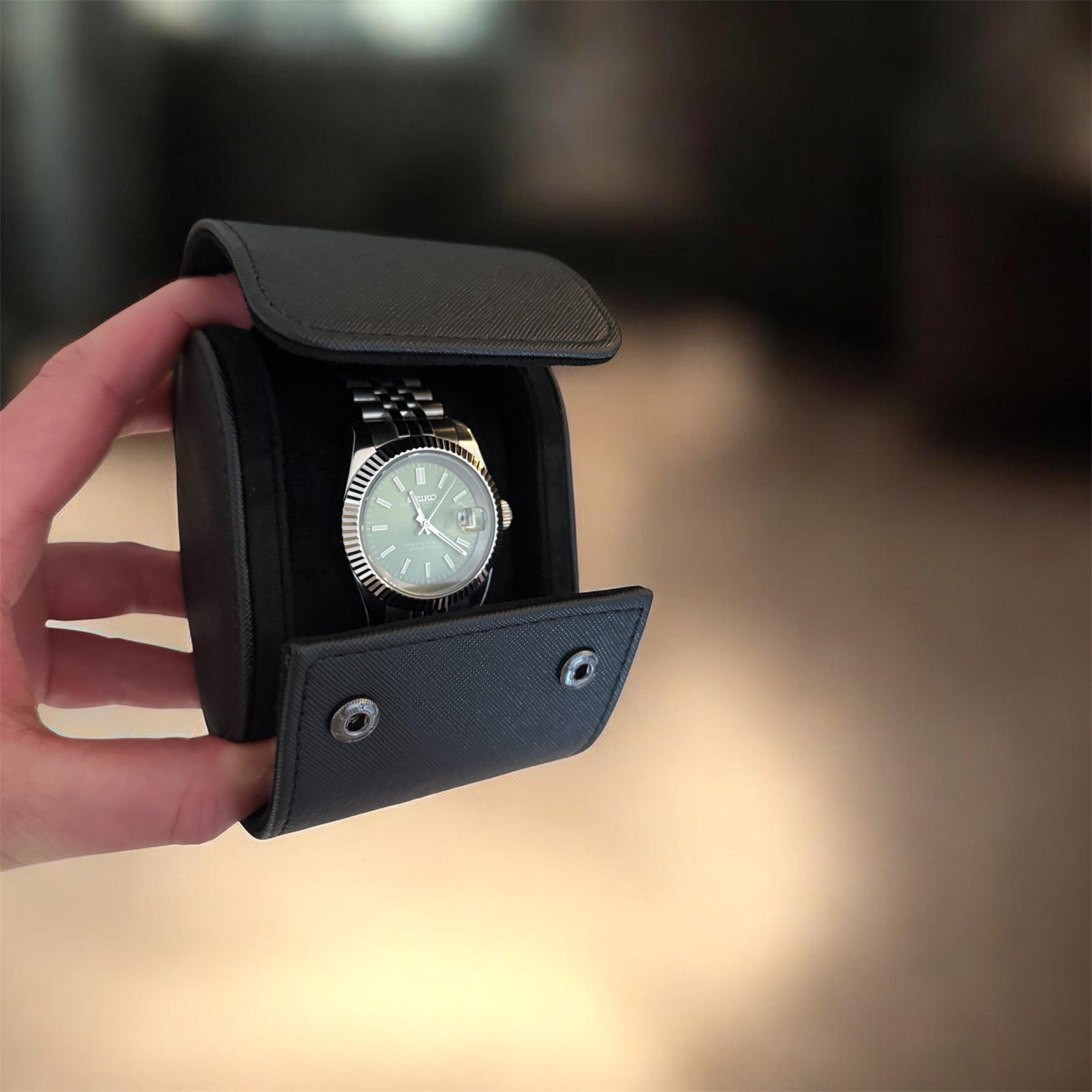 Black 1-Slot Watch Roll