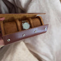 Brown 3-Slot Watch Roll